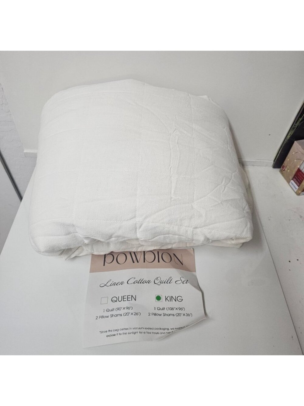 POWDION Linen Cotton Quilt Set